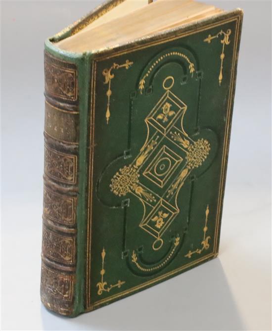 Monckton Milnes, Richard - The Poetical Works of John Keats, 1 vol, green leather, Edward Moxon, London 1864